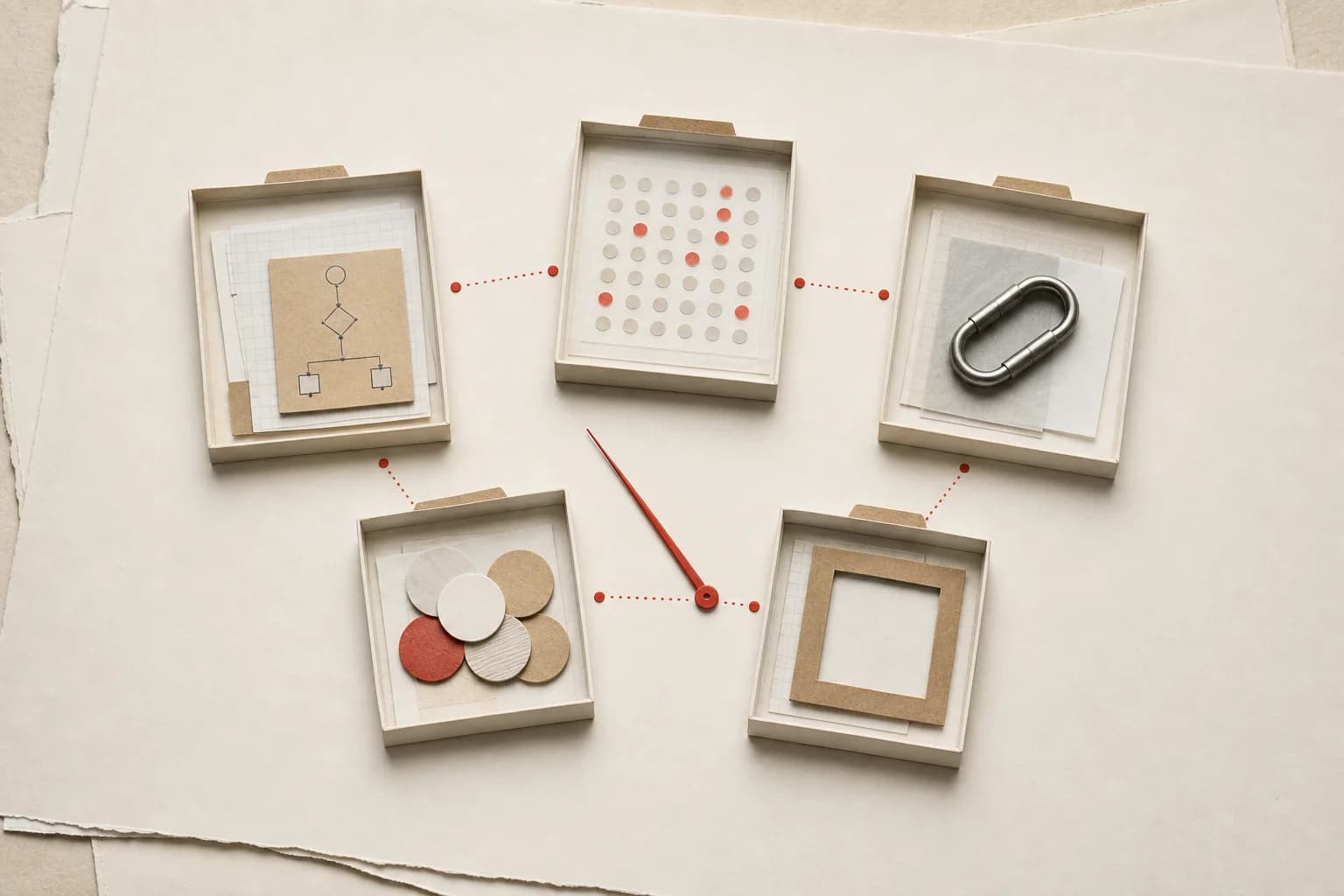 Tactile paper and metal editorial artwork for Is Your Company Ready for AI? A 25-Point Readiness Assessment